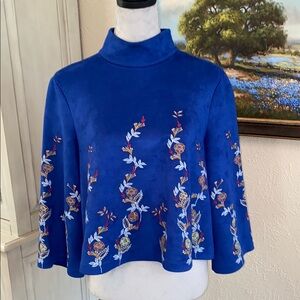 Zara Cobalt Blue Floral Blouse